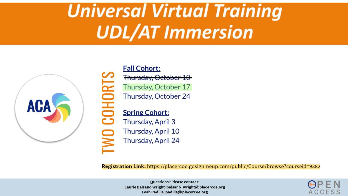 Universal Virtual Training  UDL/AT Immersion