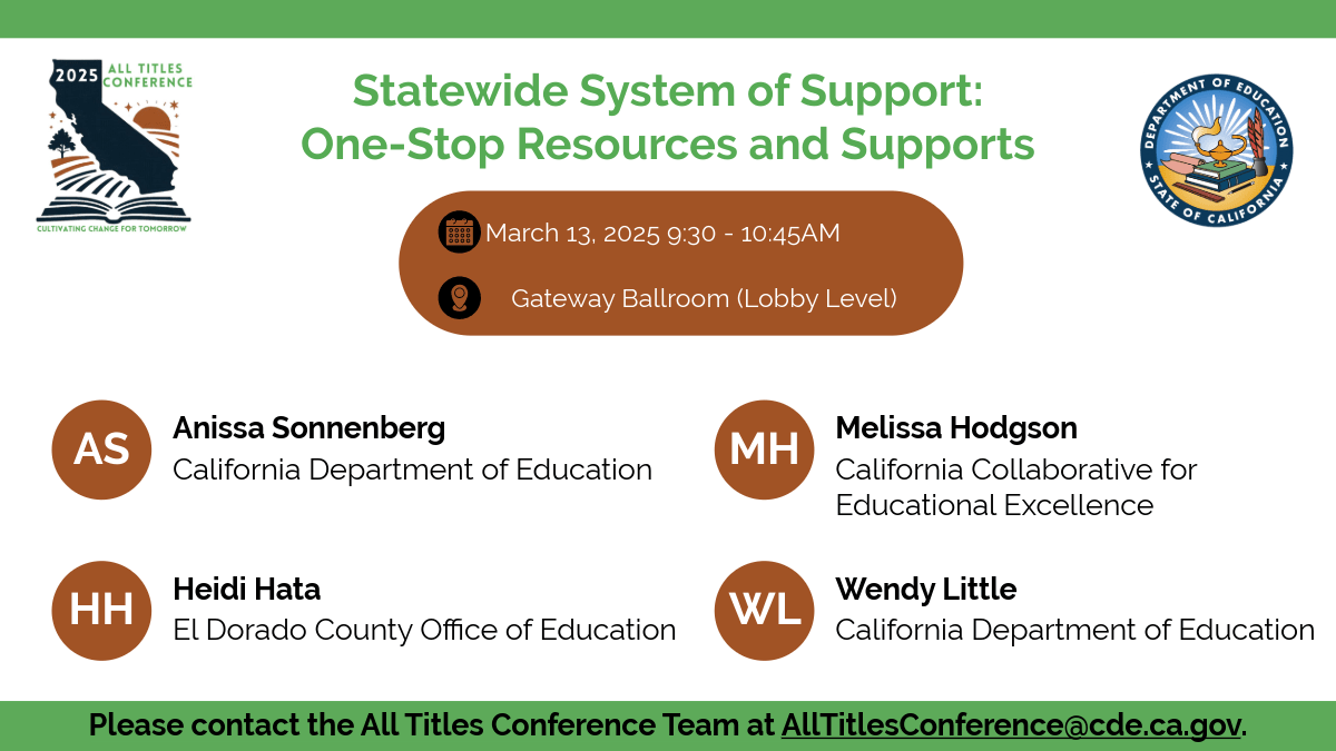 Statewide System of Support: One-Stop Resources and Supports